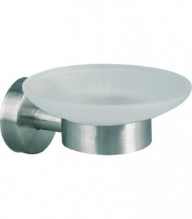 Coupelle a savon Axial verre satiné , inox mat avec fixation