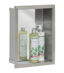 Niche murale avec panneau arriere miroir, profondeur 100 mm lxh : 235x325 mm