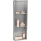 Niche mural, paroi vitree blanche, profondeur 100mm, lxh: 323x925mm avec 2 etageres
