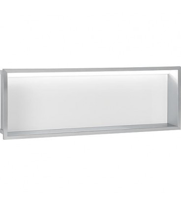 Niche mural, paroi vitree blanche, profondeur 100mm, lxh: 925x325mm avec eclairage LED