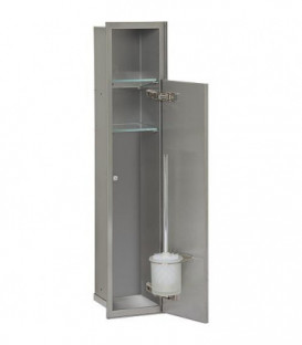 WC container mural, 1 porte pour carrelage, 1 derouleur, 2 casiers butee gauche, 185x831mm