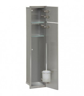 WC container mural, 2 portes pour carrelage, 1 derouleur, 1 casier butee droite, 185x831mm