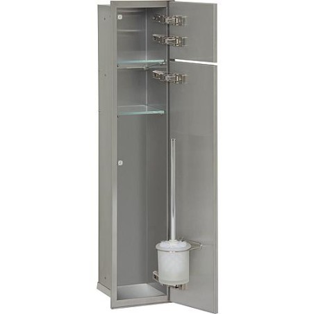 WC container mural, 2 portes pour carrelage, 1 derouleur, 1 casier butee droite, 185x831mm