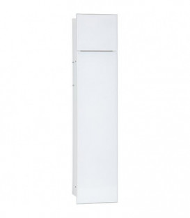 Niche mural WC, interieur blanc 2x portes vitrees blanches,2 etag. lxh:180x825mm, butee droite