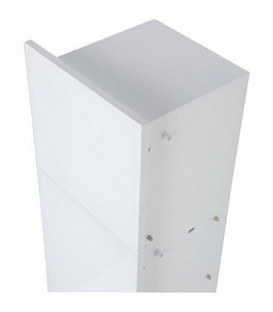Niche mural WC, interieur blanc 2 portes vitrees blanches,2 etageres lxh:180x825mm, butee gauche