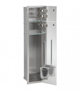 container mural WC,2 portes en verre gris,1 casier derouleur+1 casier, butee droite,180x825mm