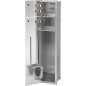 WC container mural, 2 portes pour carrelage, 1 derouleur, 2 casiers butee gauche, 185x975mm