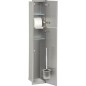 WC container mural, 2 portes pour carrelage, 1 derouleur, 2 casiers butee gauche, 185x975mm