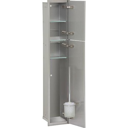 WC container mural,2 portes pour carrelage, 1 derouleur, 2 casiers butee droite, 185x975mm
