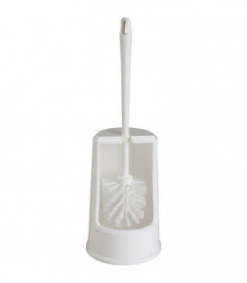 Garniture de brosse WC plastique blanc, brosse blanche