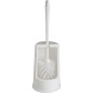 Garniture de brosse WC plastique blanc, brosse blanche