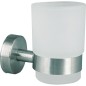 Gobelet en verre Axial verre satiné, inox mat avec fixation