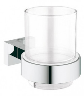 Verre avec fixation Grohe Cube essentiel, chrome