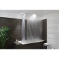 Kit rideau d'angle de douche (lxp) 1320x560 mm EMAGA Rideau Milky, 100% Vinyle