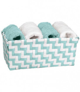 4 serviette de toilette 300x300mm 2x blanc, 2x noir 100% cotton