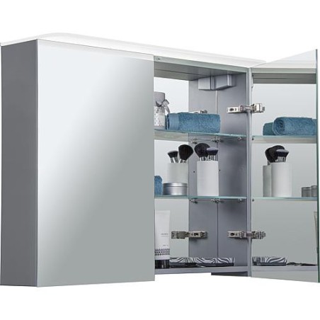 Armaire a glace Blanda optique alu, 2 portes 800x650x165mm