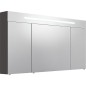 Armoire à glace avec cache lumineux, anthracite mat 3 portes, 1200x740x160mm