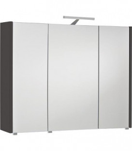 Armoire a glace avec eclairage anthracite brillant, 3 portes 950x750x188mm