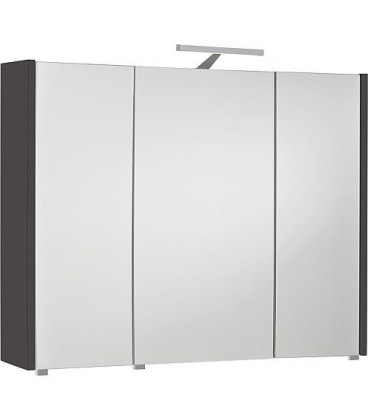 Armoire a glace avec eclairage anthracite brillant, 3 portes 950x750x188mm