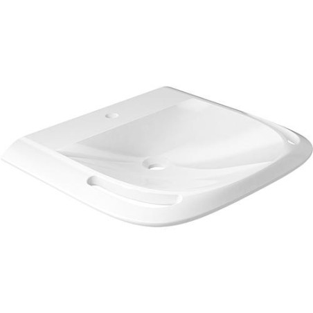 Vasque Elida fonte minerale blanc, 1 trou robinet, 2 poignees 603x102x550mm