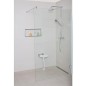 Strapontin Elida avec pied en inox/PE/HD, blanc 320x500x390/130mm, avec fixation