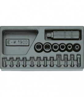 Jeu de tournevis GEDORE 19 pieces, 1/2" en module plast. ABS