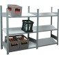 Rayonnage de base caisse à bouteilles avec 3 tablettes 25mm 150kg de charge par compartiment