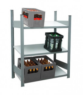 Rayonnage annexe caisse a bouteille avec 3 tablettes 25mm 150kg de charge par compartiment