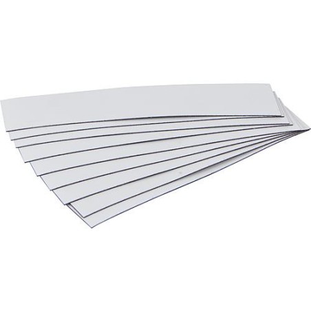 Etiquettes magnetiques 100 x 30 x 0,6 mm couleur blanc, emballage  :  100 pcs