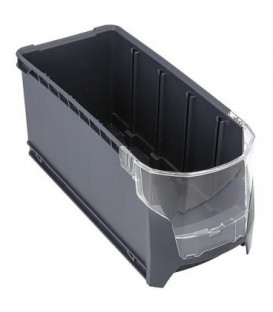 Boite en plastique S-BOXX G avec fenetre de controle gris 351x147x153mm