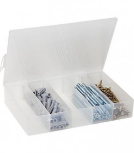 Boite a compartiment 5 cases / Couleur transparent L : 268mm, l : 188mm, h : 50mm