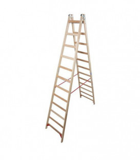 Echelle double, bois H de travail 4,54 H reelle 2,20 Longueur 3,30 marches 2x12