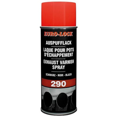 Laque pour tuyau d'échappement, noir, jusqu'à +600°C, spray de 400 ml