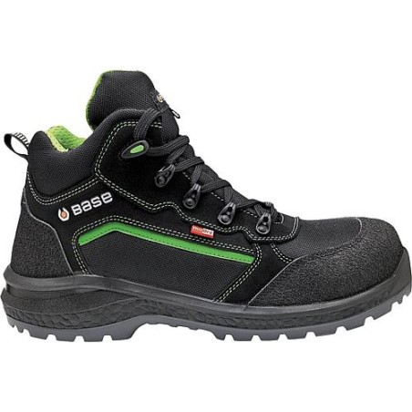Bottes de securite BASE BE-Powerful top, noir-vert taille 44, 100% etanche