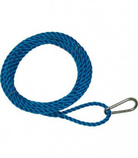 Corde pour montage, boucle d'un cote avec mousqueton, autre bout lisse chanvre 16 mm, longueur 15 m
