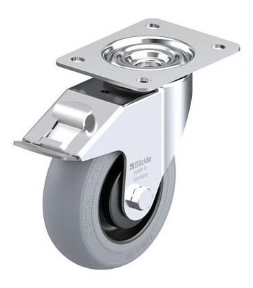 Roulette pivotante BLICKLE acier tole LE-POES 100K-FI-SG diam.-roue 100mm avec butoir