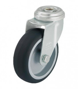 Roue de guidage LRA-TPA 100G revetue caoutchouc, charge 80 kg roue diam. 100 mm, trou arriere diam. 11 mm