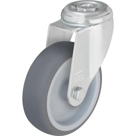 Polie LKRA TPA 80G revet. caoutcouc, capacite de charge 100 kg, roulette diam. 80 mm