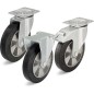 Roue de guidage poids lourd, caoutchouc L-ALEV 160K charge limite 400kg roue diam. 160mm,dim plaque 140x110mm