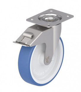 Roulette pivotante BLICKLE inox LEX-POTHS 100G diam.-roue 100mm avec butoir