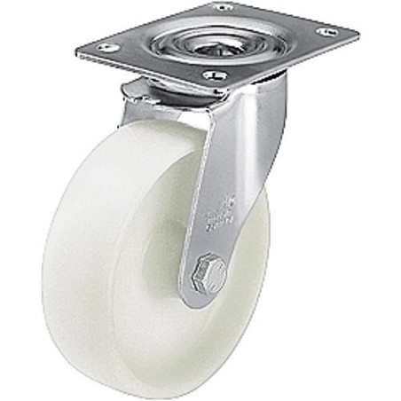 roue plast poids lourd polyamide/acier LE-PO 100G, charge limite 150 kg roue diam. 100mm, dim plaque 100x85mm