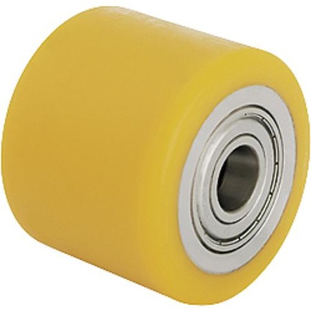 Roue de chariot elevateur PU HTH 85x100/20-100K, charge 760 kg roue diam. 85mm, trou axial diam. 20mm
