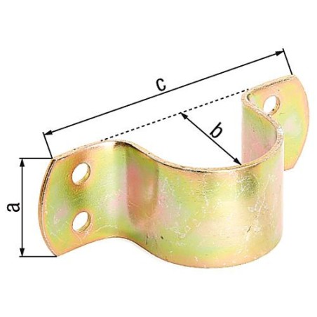 Collier tube pour diam. 44,5 mm et 1 3/4", 40 mm de large, jaune galva