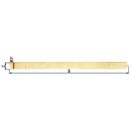 Penture droite/arrondie 800 x 45 mm, diam. 16 mm, jaune galva