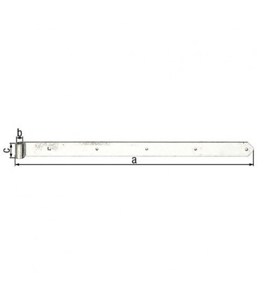Penture droite/arrondie 1000 x 60 mm, diam. 20mm, galvanisé a chaud