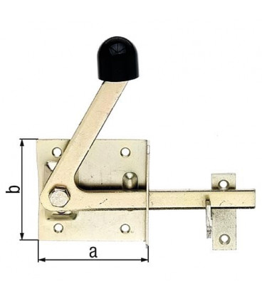 Verrou de portillon 80x80mm, jaune galva Verrou de portillon 80x80mm, jaune galva