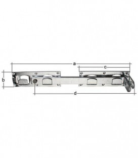 Verrou pour double porte, 430x70mm galvanisé a chaud