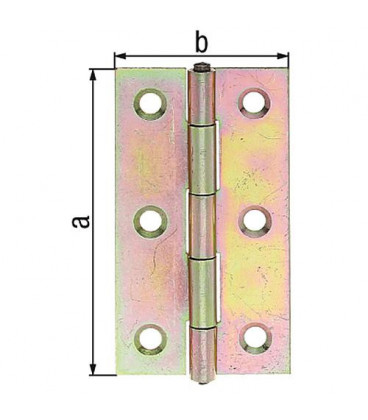 Charniere, 60x34x1mm jaune galva