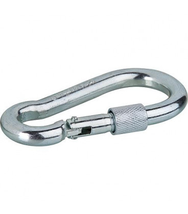 mousqueton zingué avec vis de securite taille 120x11 mm capacite de charge 450 kg