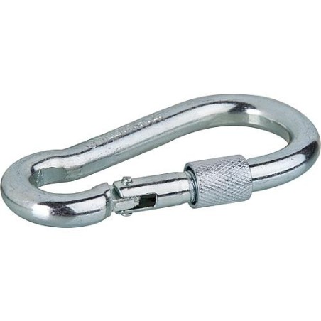 mousqueton zingué avec vis de securite taille 120x11 mm capacite de charge 450 kg
